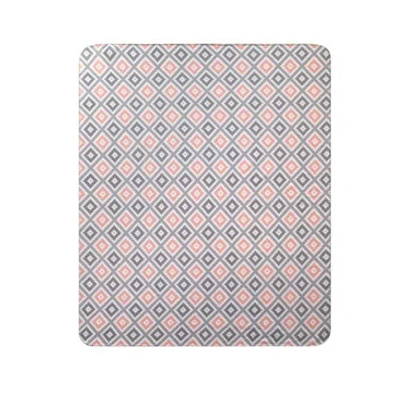 Mainstays Gray and Coral Aztec Fleece Throw - Picture 5 of 6